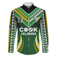 Custom Cook Islands Rugby Family Matching Off Shoulder Short Dress and Hawaiian Shirt Unique Style Green Version - Polynesian Pride
