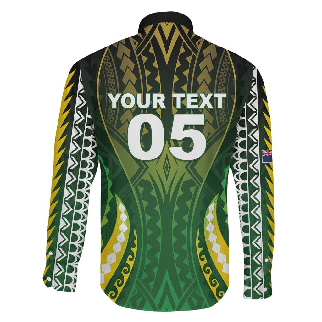 Custom Cook Islands Rugby Family Matching Off Shoulder Short Dress and Hawaiian Shirt Unique Style Green Version - Polynesian Pride