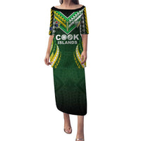 Custom Cook Islands Rugby Family Matching Puletasi and Hawaiian Shirt Unique Style Green Version - Polynesian Pride