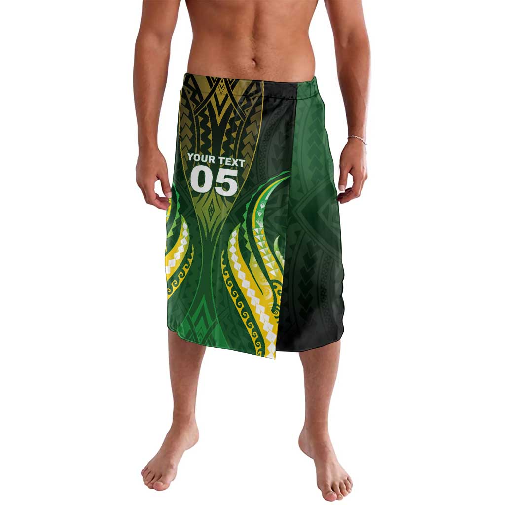 Custom Cook Islands Rugby Lavalava Unique Style Green Version - Polynesian Pride