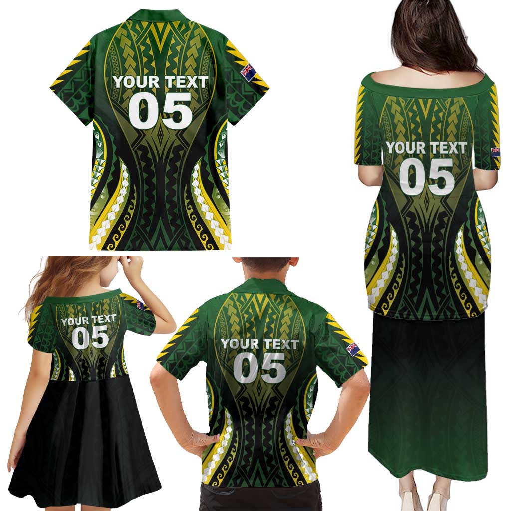 Custom Cook Islands Rugby Family Matching Puletasi and Hawaiian Shirt Unique Style Black Version LT05 - Polynesian Pride
