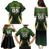 Custom Cook Islands Rugby Family Matching Puletasi and Hawaiian Shirt Unique Style Black Version LT05 - Polynesian Pride