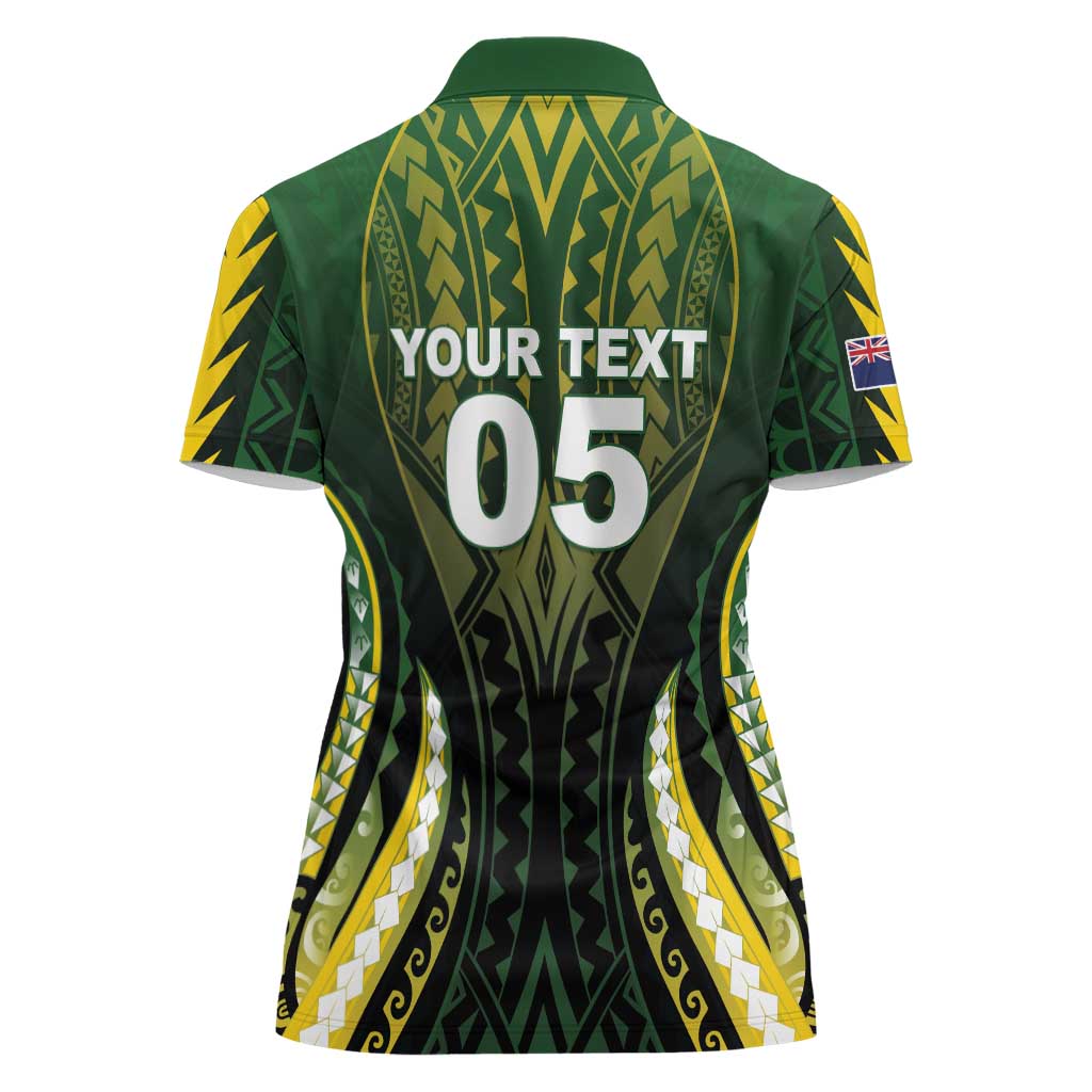 Custom Cook Islands Rugby Women Polo Shirt Unique Style Black Version - Polynesian Pride