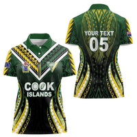 Custom Cook Islands Rugby Women Polo Shirt Unique Style Black Version - Polynesian Pride