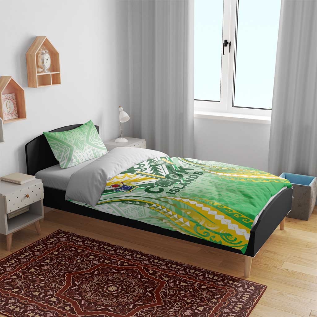 Cook Islands Rugby Bedding Set Unique Style White Version - Polynesian Pride