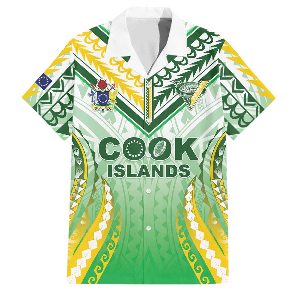 Custom Cook Islands Rugby Family Matching Mermaid Dress and Hawaiian Shirt Unique Style White Version - Polynesian Pride