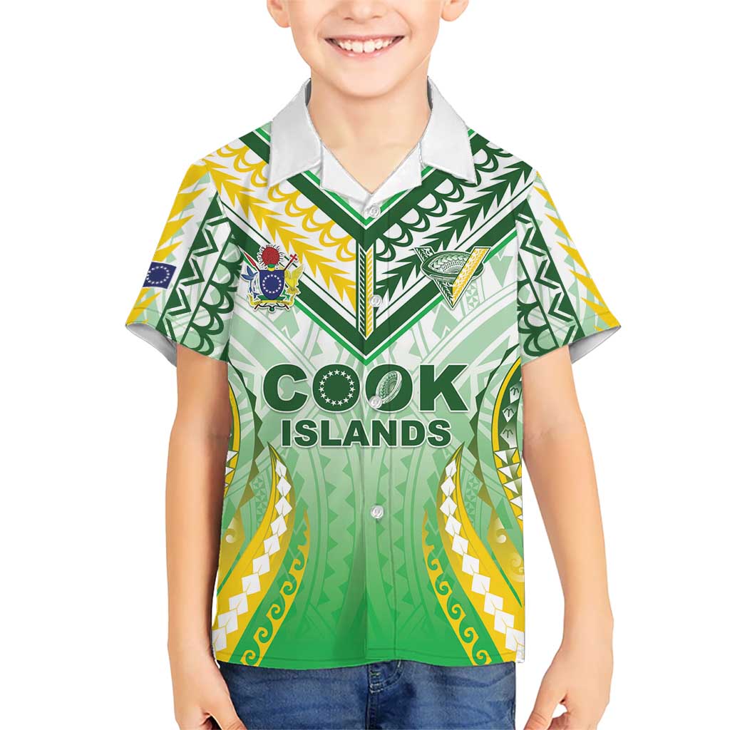 Custom Cook Islands Rugby Family Matching Puletasi and Hawaiian Shirt Unique Style White Version - Polynesian Pride