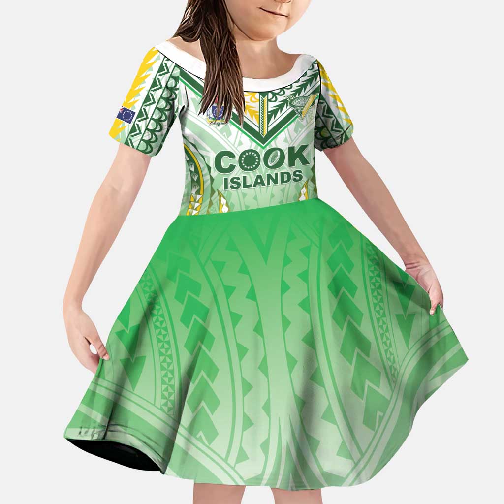 Custom Cook Islands Rugby Family Matching Tank Maxi Dress and Hawaiian Shirt Unique Style White Version - Polynesian Pride