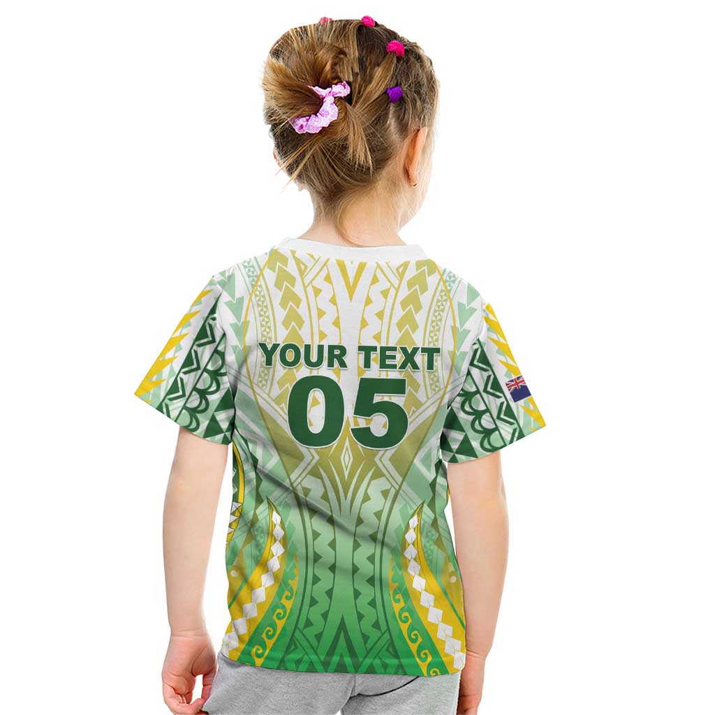 Custom Cook Islands Rugby Kid T Shirt Unique Style White Version - Polynesian Pride