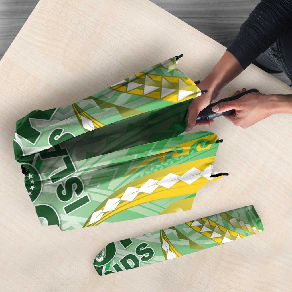 Cook Islands Rugby Umbrella Unique Style White Version - Polynesian Pride