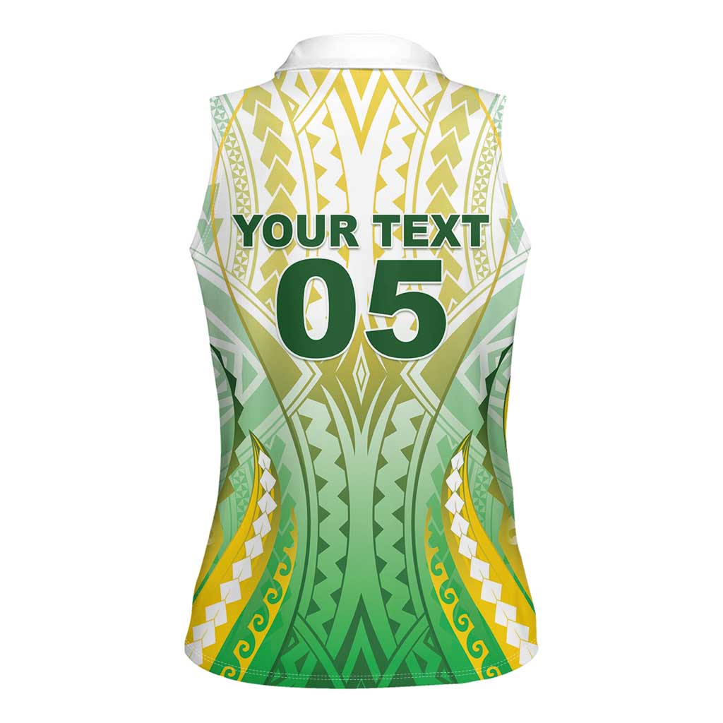 Custom Cook Islands Rugby Women Sleeveless Polo Shirt Unique Style White Version LT05 - Polynesian Pride