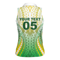 Custom Cook Islands Rugby Women Sleeveless Polo Shirt Unique Style White Version LT05 - Polynesian Pride