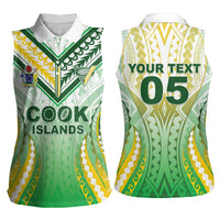 Custom Cook Islands Rugby Women Sleeveless Polo Shirt Unique Style White Version LT05 - Polynesian Pride