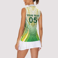 Custom Cook Islands Rugby Women Sleeveless Polo Shirt Unique Style White Version LT05 - Polynesian Pride