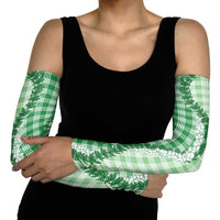Green Hawaii Palaka Arm Sleeves Hawaiian Honohono Lei
