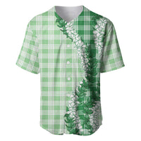Green Hawaii Palaka Baseball Jersey Hawaiian Honohono Lei