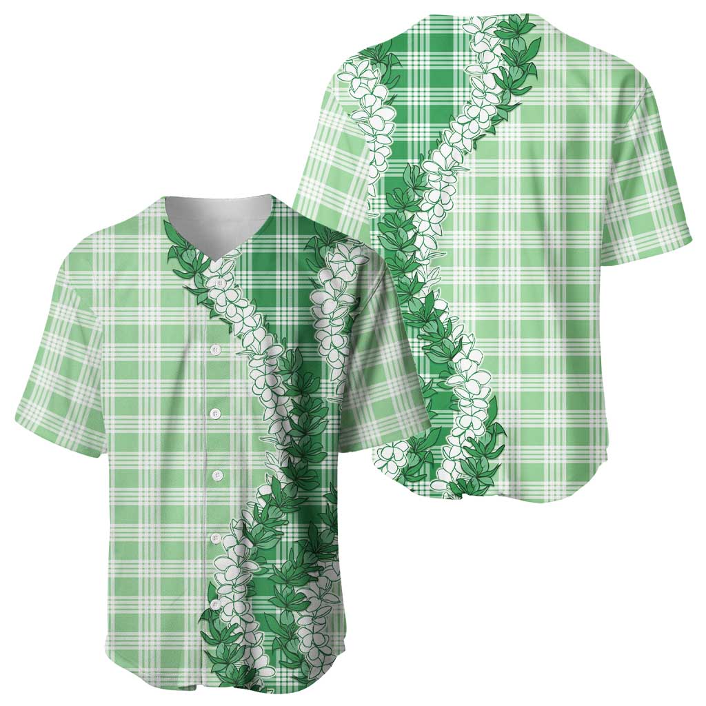 Green Hawaii Palaka Baseball Jersey Hawaiian Honohono Lei