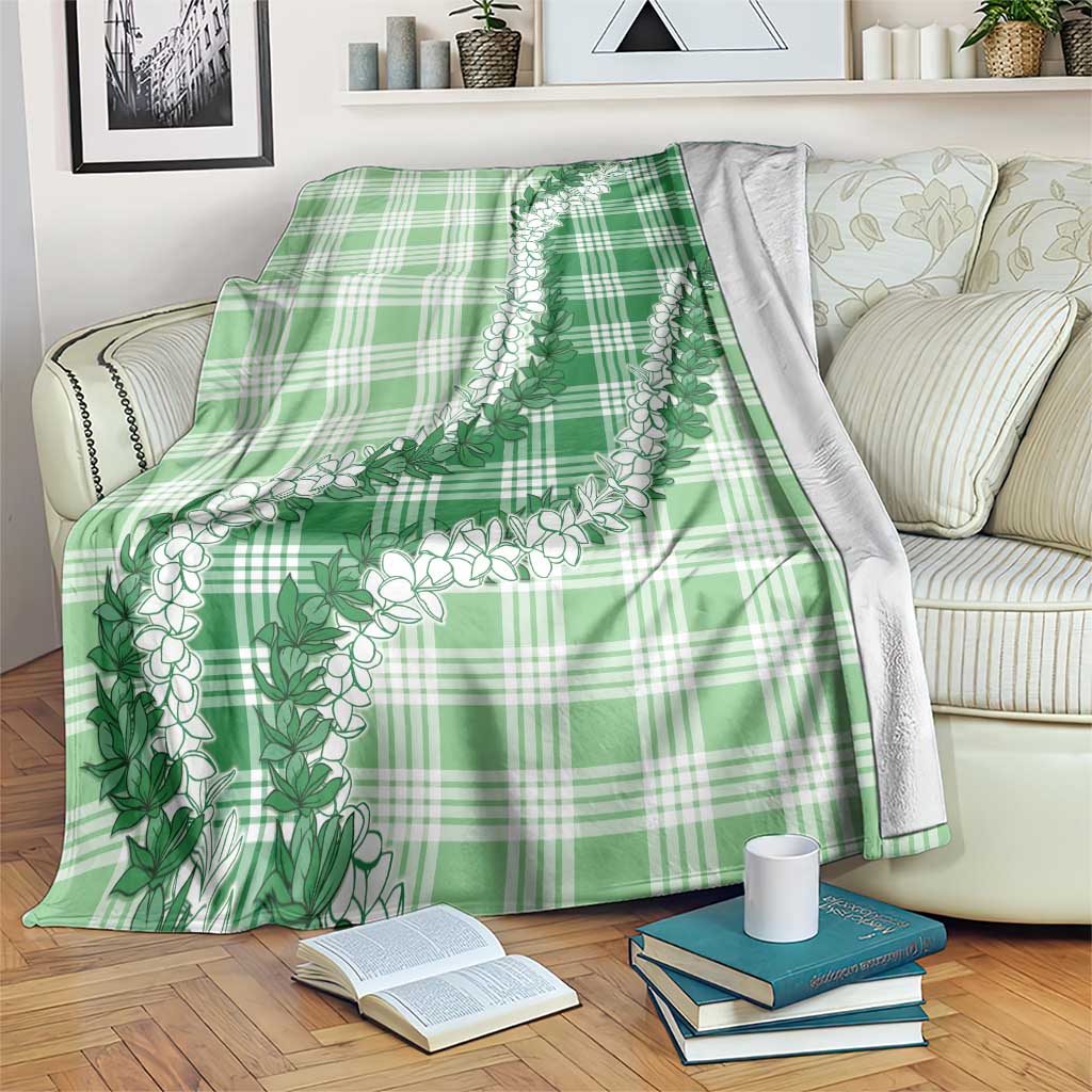 Green Hawaii Palaka Blanket Hawaiian Honohono Lei
