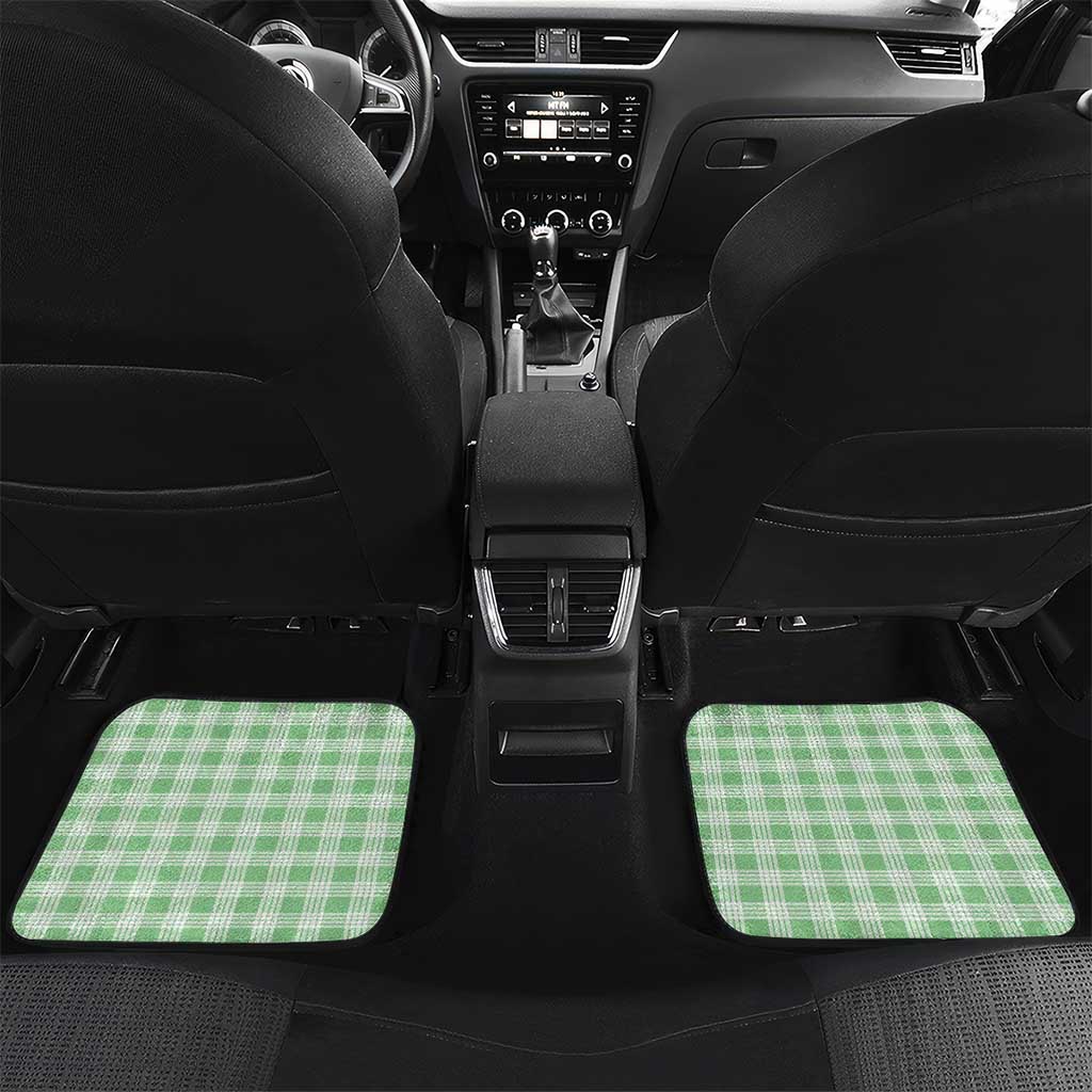 Green Hawaii Palaka Car Mats Hawaiian Honohono Lei LT05 Set 2pcs - Back Green - Polynesian Pride
