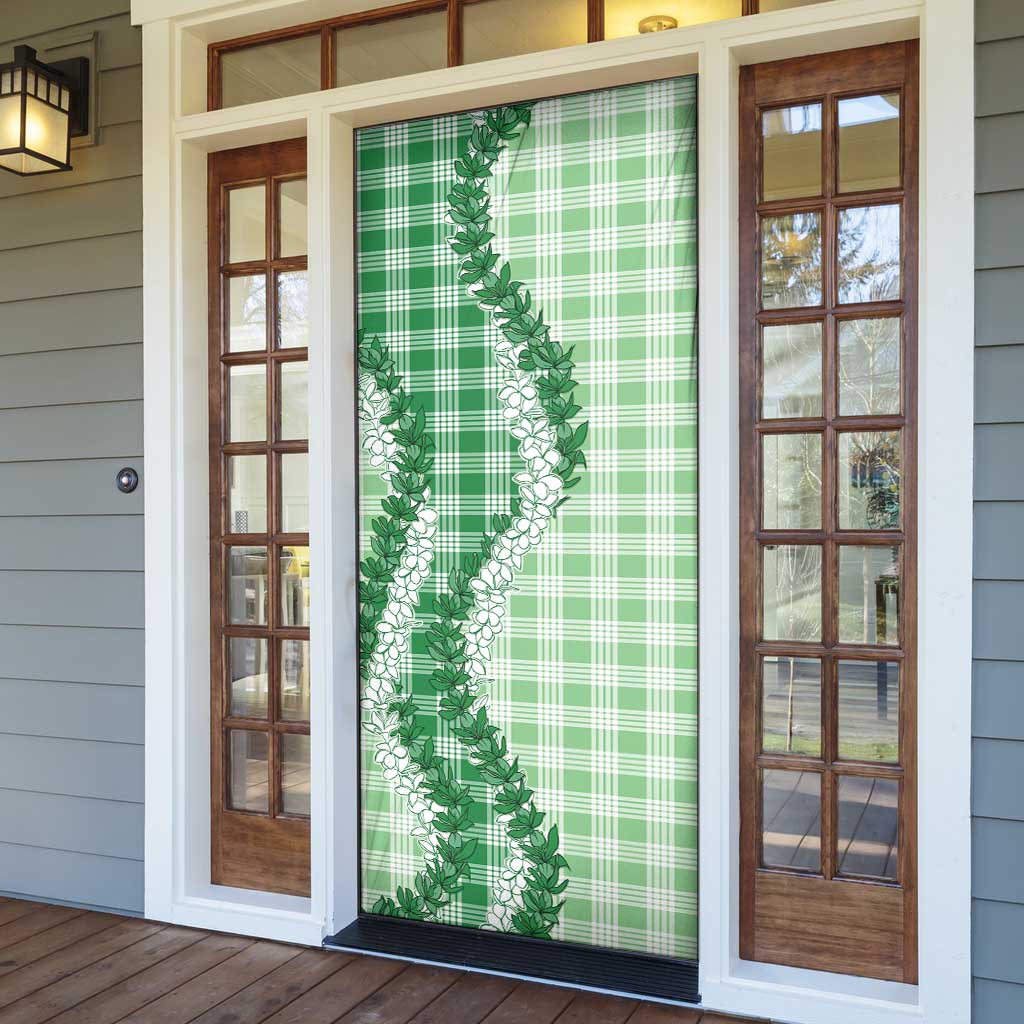 Green Hawaii Palaka Door Cover Hawaiian Honohono Lei