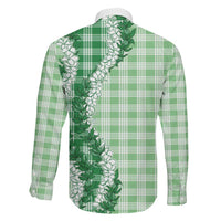 Green Hawaii Palaka Family Matching Mermaid Dress and Hawaiian Shirt Hawaiian Honohono Lei