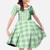 Green Hawaii Palaka Family Matching Summer Maxi Dress and Hawaiian Shirt Hawaiian Honohono Lei