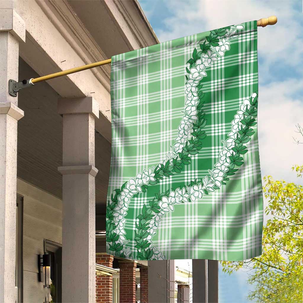 Green Hawaii Palaka Garden Flag Hawaiian Honohono Lei