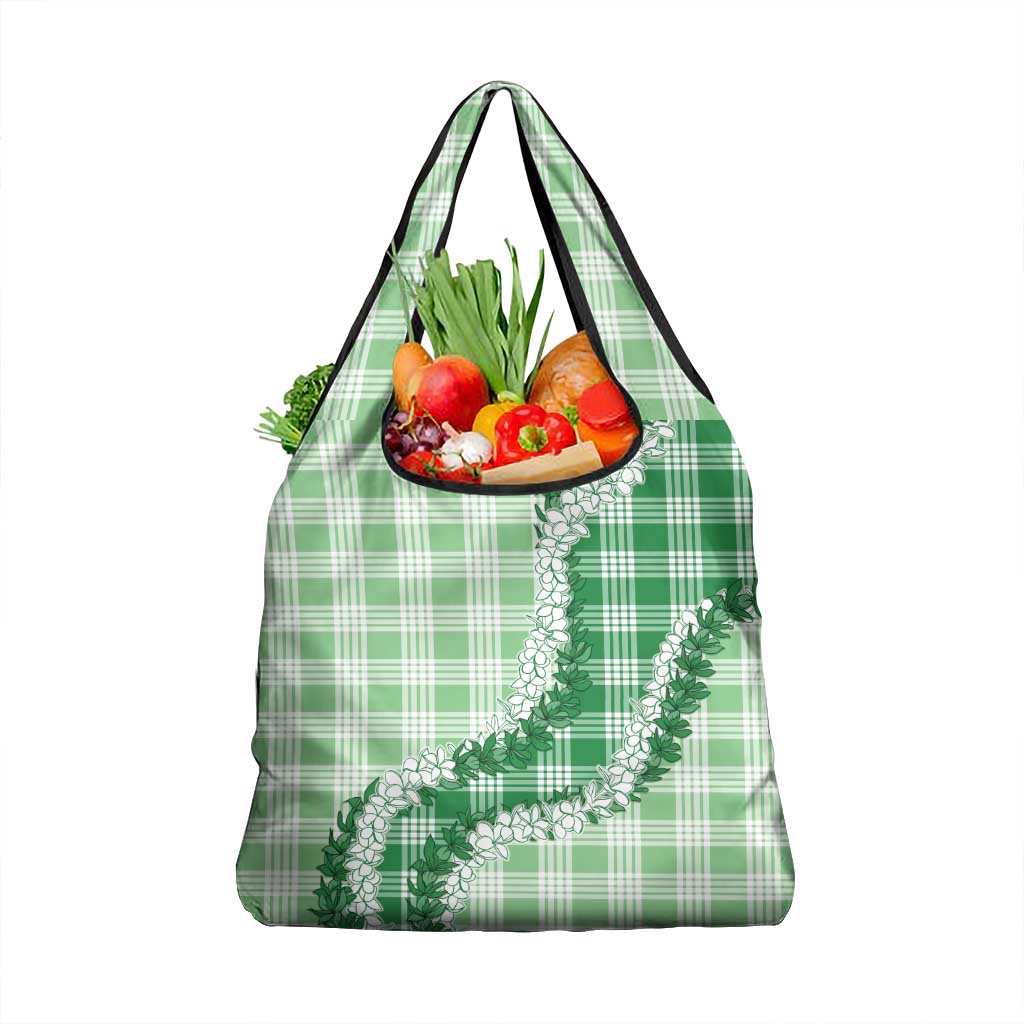 Green Hawaii Palaka Grocery Bag Hawaiian Honohono Lei LT05 1-pack One Size Green - Polynesian Pride