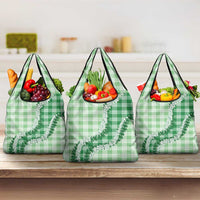 Green Hawaii Palaka Grocery Bag Hawaiian Honohono Lei LT05 3-pack One Size Green - Polynesian Pride