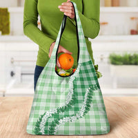 Green Hawaii Palaka Grocery Bag Hawaiian Honohono Lei LT05 - Polynesian Pride