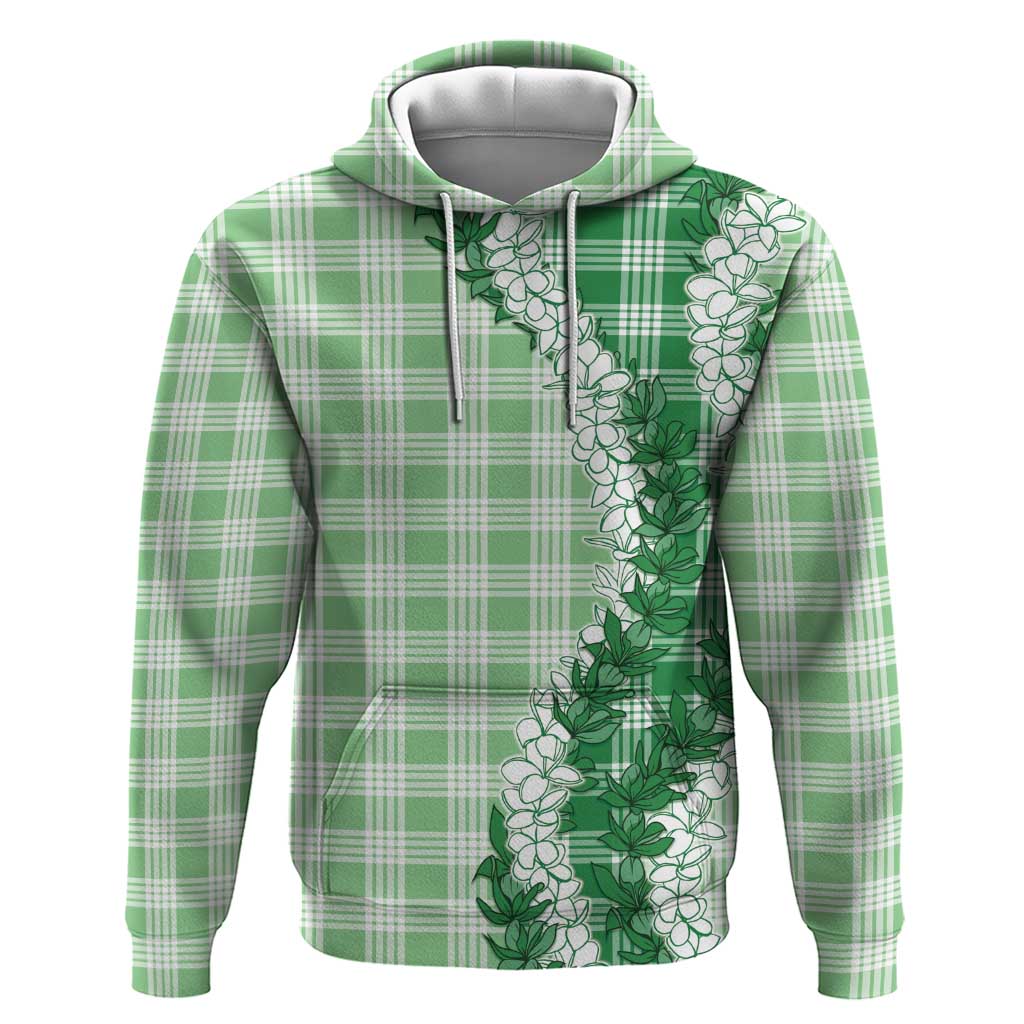 Green Hawaii Palaka Hoodie Hawaiian Honohono Lei