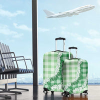 Green Hawaii Palaka Luggage Cover Hawaiian Honohono Lei