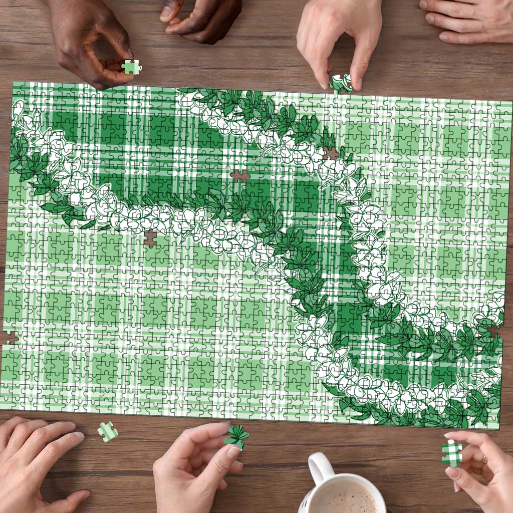 Green Hawaii Palaka Puzzle Hawaiian Honohono Lei