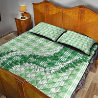 Green Hawaii Palaka Quilt Bed Set Hawaiian Honohono Lei LT05 - Polynesian Pride
