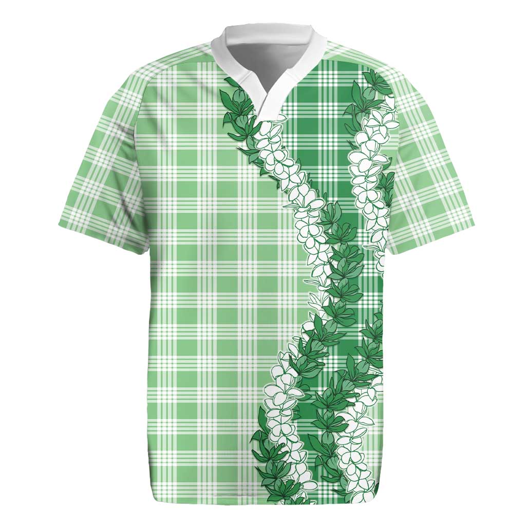 Green Hawaii Palaka Rugby Jersey Hawaiian Honohono Lei