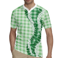 Green Hawaii Palaka Rugby Jersey Hawaiian Honohono Lei