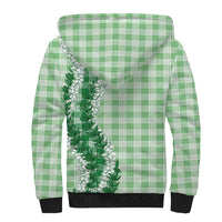 Green Hawaii Palaka Sherpa Hoodie Hawaiian Honohono Lei LT05 - Polynesian Pride