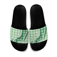 Green Hawaii Palaka Slide Sandals Hawaiian Honohono Lei LT05 Green - Polynesian Pride