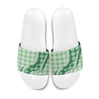 Green Hawaii Palaka Slide Sandals Hawaiian Honohono Lei LT05 Green - Polynesian Pride