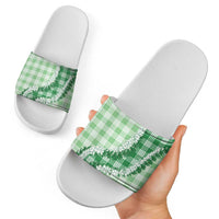 Green Hawaii Palaka Slide Sandals Hawaiian Honohono Lei LT05 - Polynesian Pride