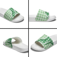 Green Hawaii Palaka Slide Sandals Hawaiian Honohono Lei LT05 - Polynesian Pride