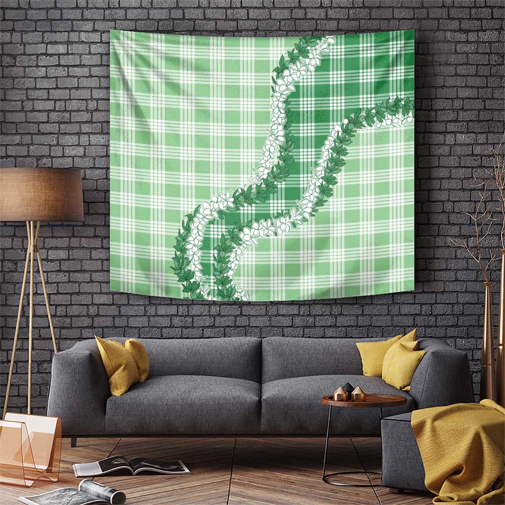 Green Hawaii Palaka Tapestry Hawaiian Honohono Lei