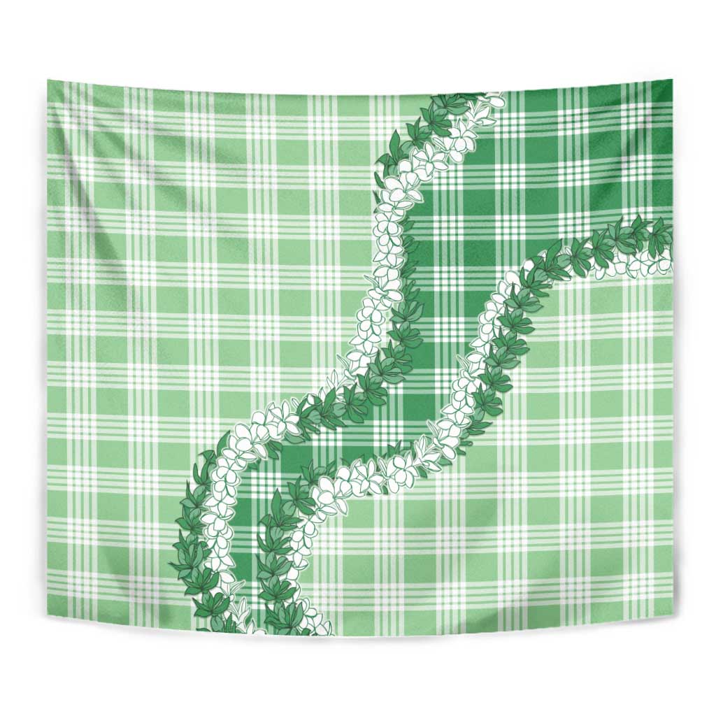 Green Hawaii Palaka Tapestry Hawaiian Honohono Lei