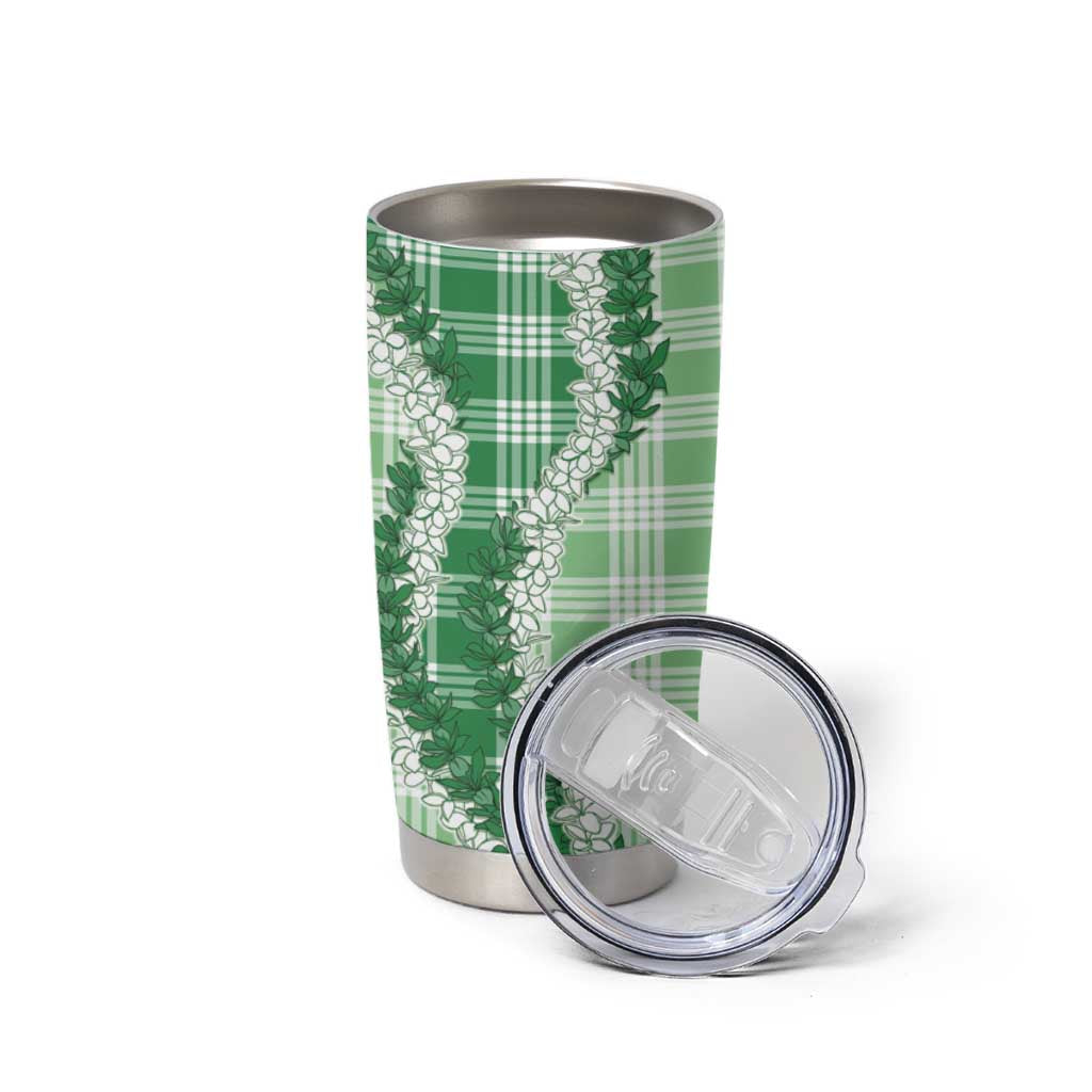 Green Hawaii Palaka Tumbler Cup Hawaiian Honohono Lei