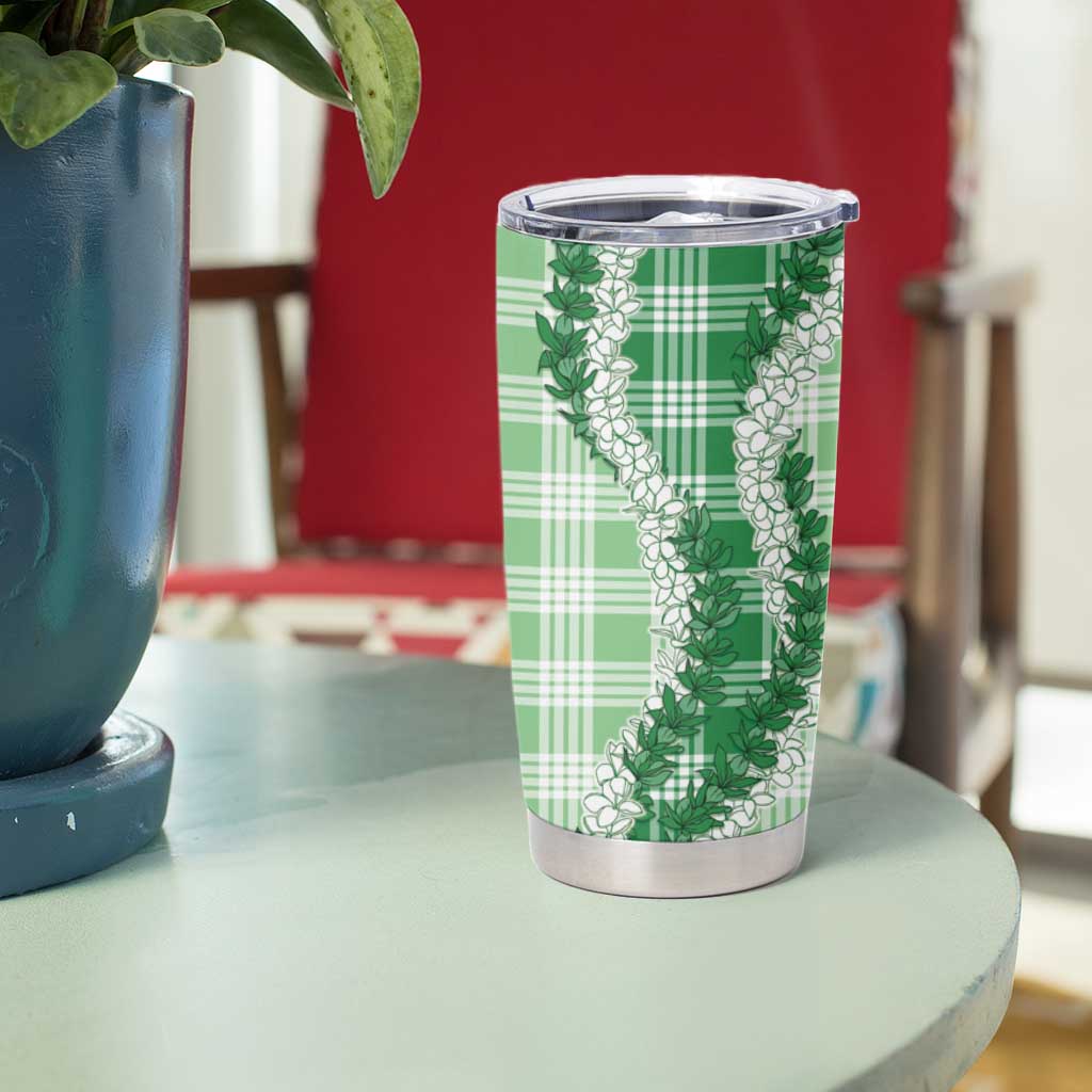 Green Hawaii Palaka Tumbler Cup Hawaiian Honohono Lei