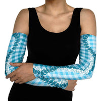 Blue Hawaii Palaka Arm Sleeves Hawaiian Honohono Lei