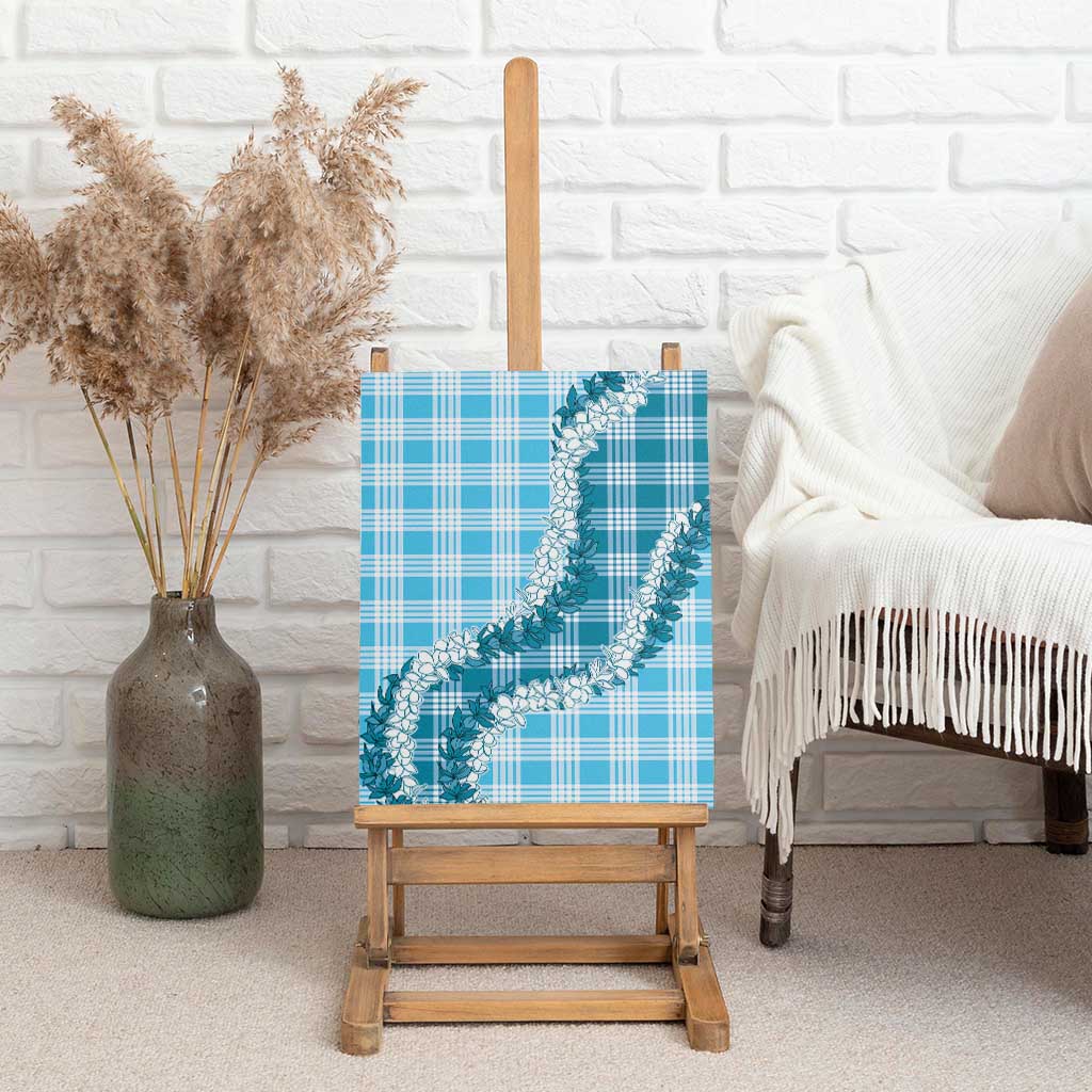 Blue Hawaii Palaka Canvas Wall Art Hawaiian Honohono Lei