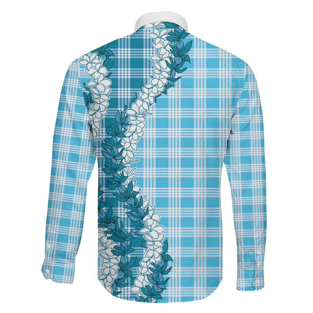 Blue Hawaii Palaka Family Matching Mermaid Dress and Hawaiian Shirt Hawaiian Honohono Lei