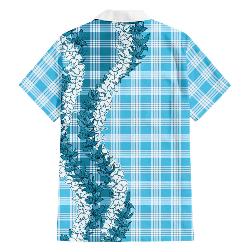 Blue Hawaii Palaka Family Matching Tank Maxi Dress and Hawaiian Shirt Hawaiian Honohono Lei