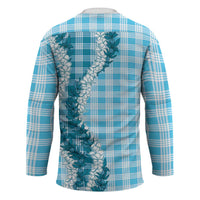 Blue Hawaii Palaka Hockey Jersey Hawaiian Honohono Lei